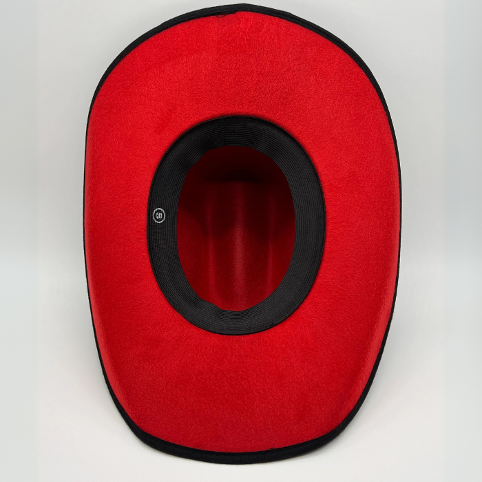 Crimson Trails Black MX Felt Wool Silverton - Red Bottom